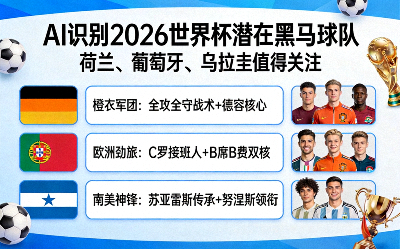 AI识别2026世界杯潜在黑马球队 - 荷兰、葡萄牙、乌拉圭值得关注
